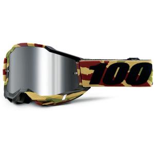 100% Accuri Mission Motocross-Brille mit silbernem Plexiglas