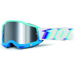 100% Accuri Stamino Motocrossbrille mit silber verspiegeltem Plexiglas