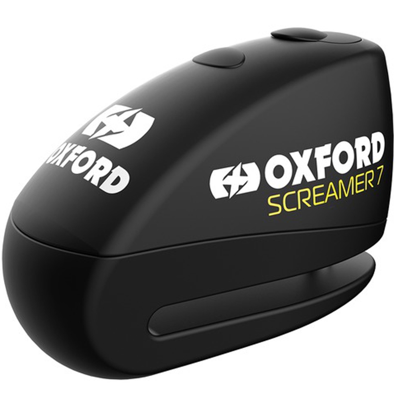 Oxford Screamer 7 Scheibenbremsenschloss mit integriertem Alarm schwarz-schwarz