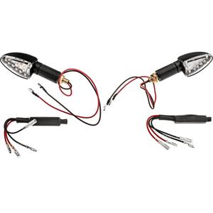 Oxford LED Arrow Blinker lang mit klarer Linse und schwarzem Gehäuse