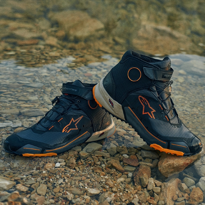 Alpinestars CR-X Drystar Motorradstiefel schwarz-braun-orange