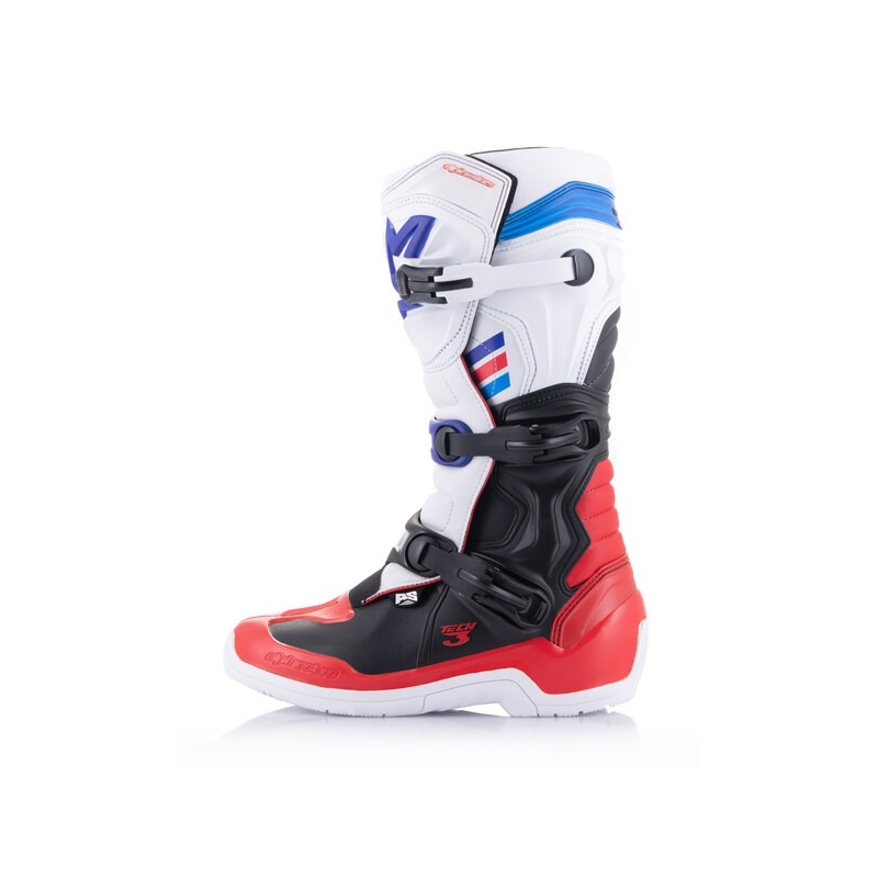 Alpinestars TECH 3 Motocrossstiefel weiß-schwarz-blau-rot