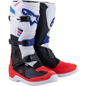 Alpinestars TECH 3 Motocrossstiefel weiß-schwarz-blau-rot