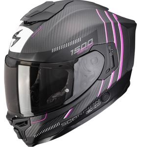 Scorpion EXO-1500 Carbon Air Zity integrierter Motorradhelm matt schwarz-pink