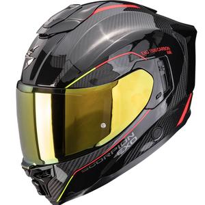 Scorpion EXO-1500 Carbon Air Mundi integrierter Motorradhelm schwarz-rot-gelb