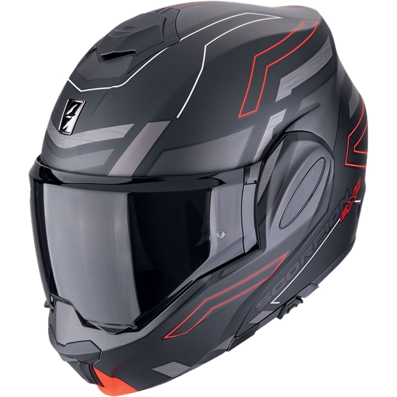 Klappbarer Motorradhelm Scorpion EXO-TECH EVO CONQUER mattschwarz-rot