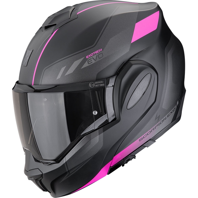 Scorpion EXO-TECH EVO Socius Motorrad-Klapphelm matt schwarz-pink