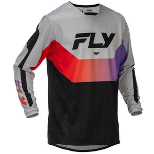 Motocross Trikot FLY Racing Kinetic USA grau-rot-lila-schwarz