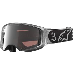 Alpinestars Supertech Vision DNGR38 XXV Motocrossbrille schwarz-silber mit verspiegeltem silbernem Plexiglas
