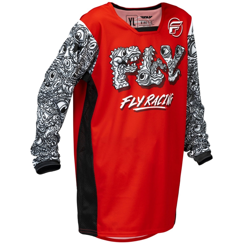Kinder Motocrosstrikot FLY Racing KINETIC MUTANT rot-weiß-schwarz