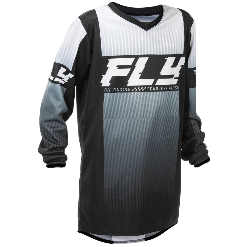 Motocross Jersey FLY Racing F-16 Kinder Schwarz-Weiß