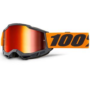 Motocrossbrille 100% Accuri 2 orange mit rotem Plexiglas