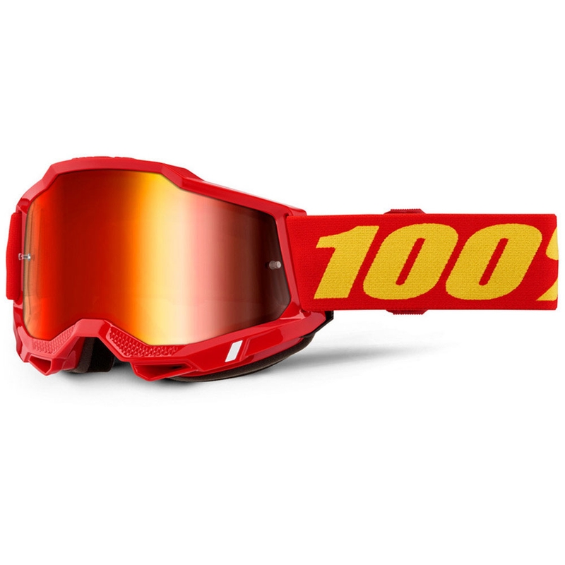 Motocrossbrille 100% Accuri 2 rot mit rotem Plexiglas