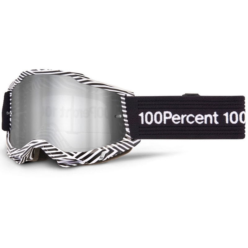 100% Accuri 2 SAMBA Motocrossbrille mit silbernem Plexiglas