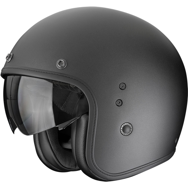 Scorpion Belfast EVO Solid Motorradhelm mit offenem Gesicht, Matt-Perlschwarz