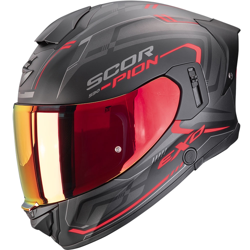 Scorpion EXO-530 Air Slope Integralhelm für Motorräder, matt schwarz-rot