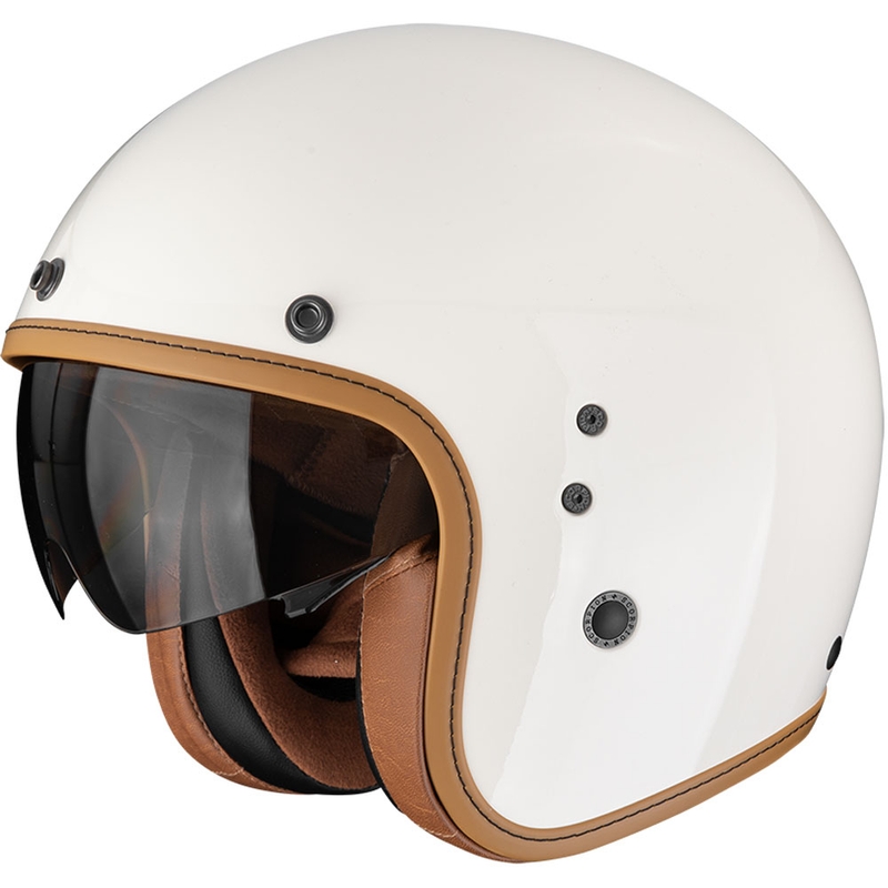Scorpion Belfast EVO Luxe Motorradhelm mit offenem Gesicht, Creme