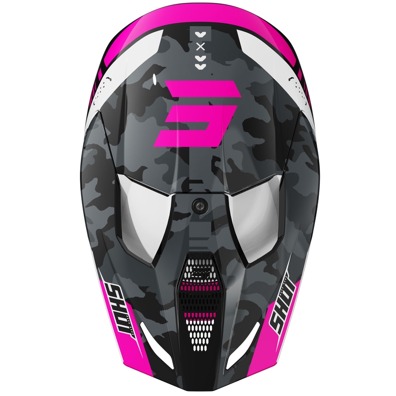Motocross Helm Shot Furious Flash glänzend rosa