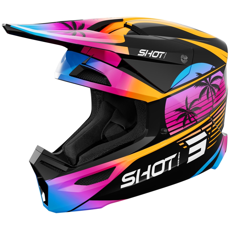 Motocross Helm Shot Furious Miami glänzend orange