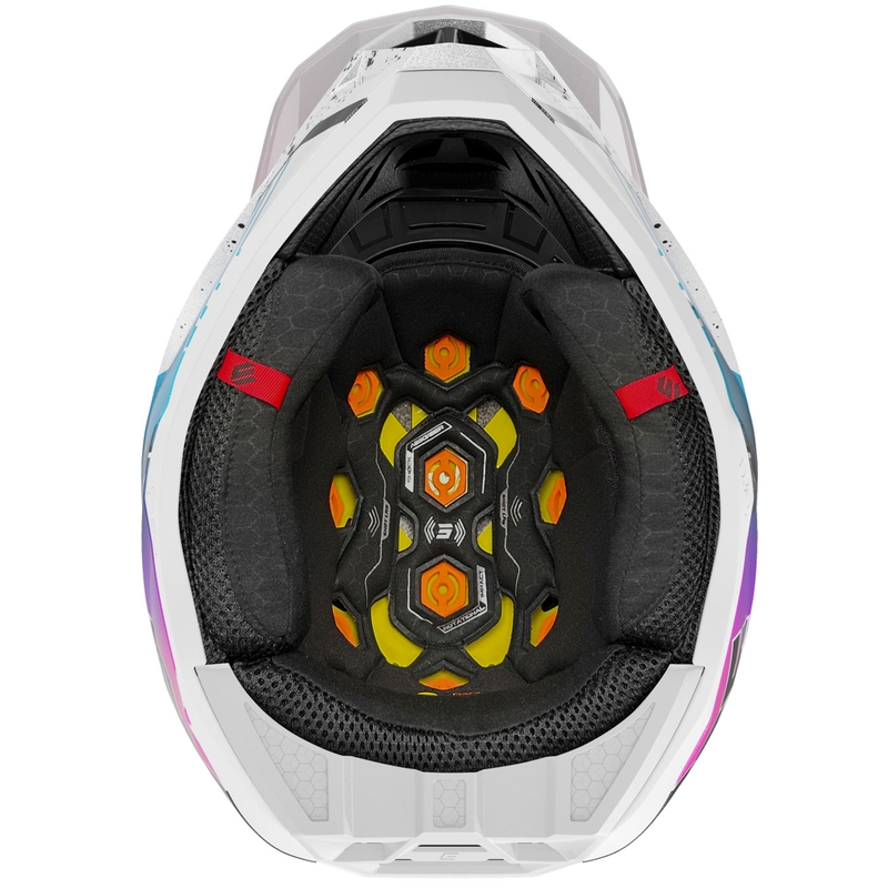 Motocrosshelm Shot Lite Racing perlweiß-pink