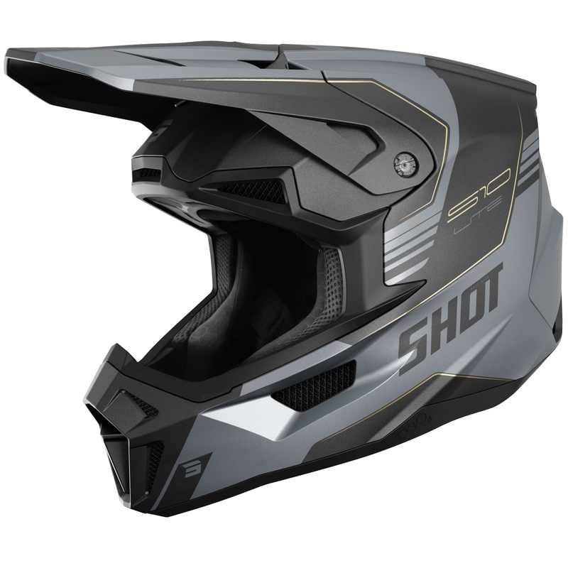 Motocrosshelm Shot Lite S10 matt schwarz-grau