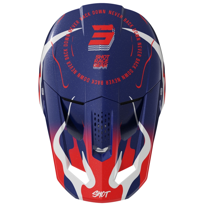 Shot Speed Beast Motocrosshelm perlblau-rot