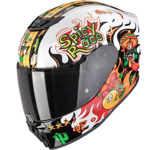 Scorpion EXO-JNR Air Yucatan Kinder-Motorradhelm weiß-orange-schwarz