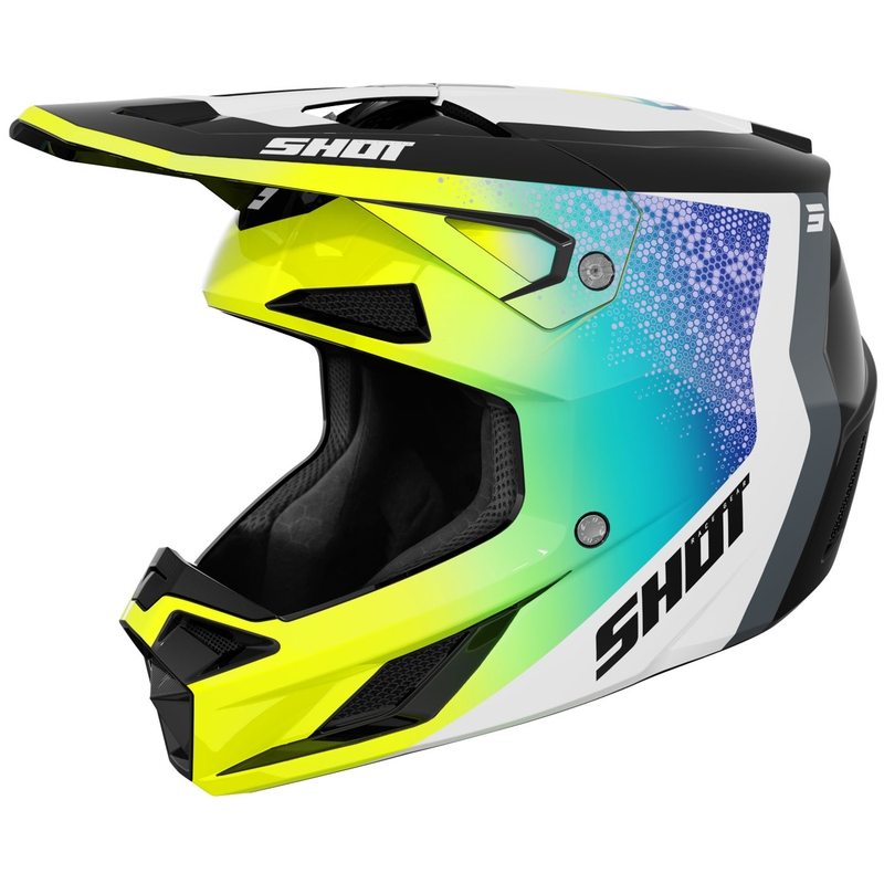 Motocross-Helm Shot Speed Hybrid glänzendes Fluogelb