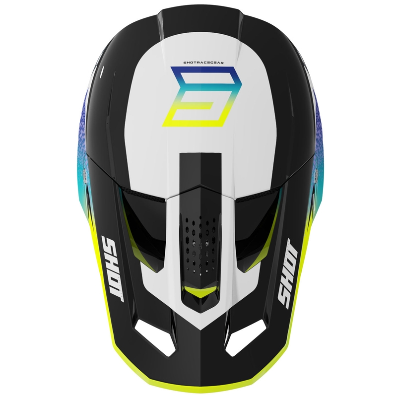 Motocross-Helm Shot Speed Hybrid glänzendes Fluogelb