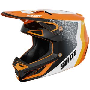 Motocross-Helm Shot Speed Hybrid glänzend orange