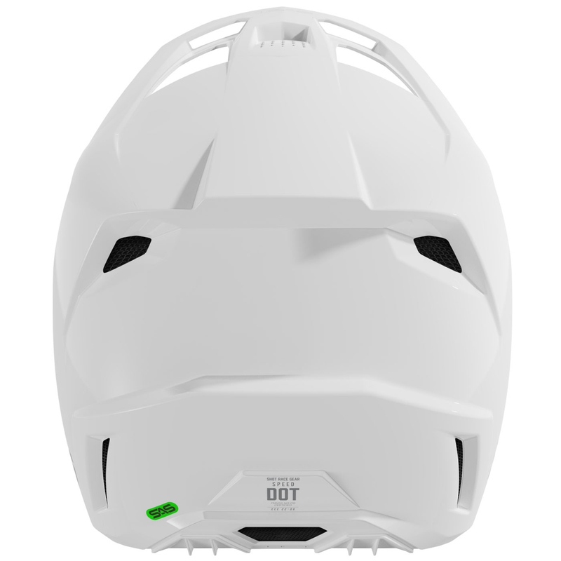 Motocross-Helm Shot Speed Solid glänzend weiß