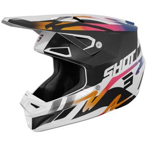 Motocross Helm Shot Speed Wave Pearl Schwarz-Weiß