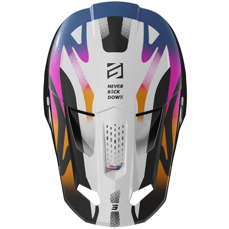 Motocross Helm Shot Speed Wave Pearl Schwarz-Weiß