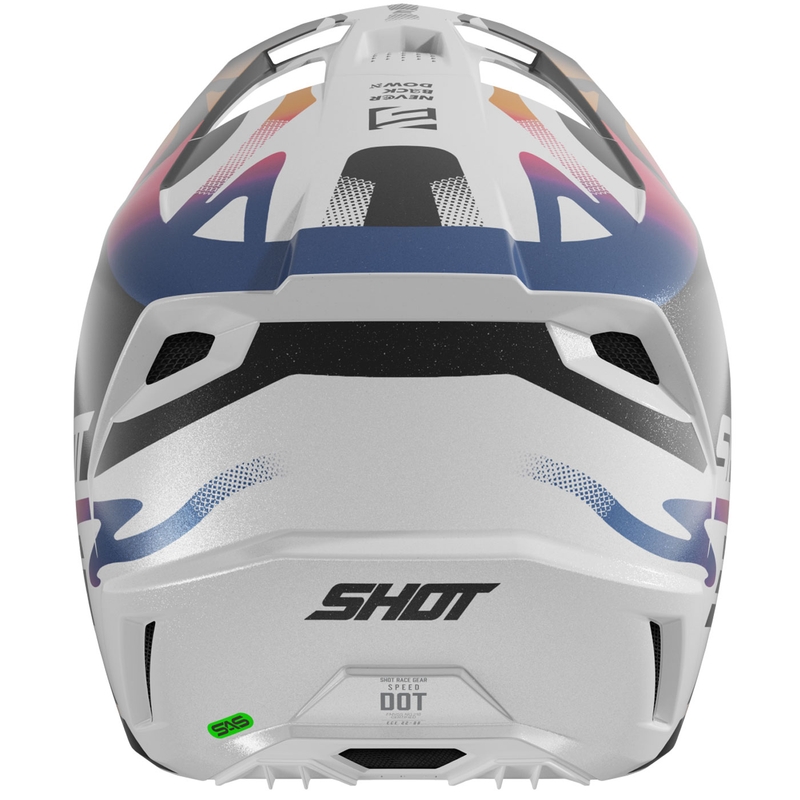 Motocross Helm Shot Speed Wave Pearl Schwarz-Weiß