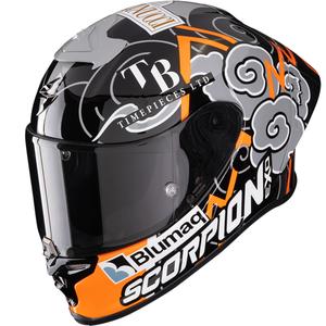Scorpion EXO-R1 EVO Air FIM RACING #1 Replica Aron 2024 Integralhelm Motorrad Schwarz-Orange-Grau