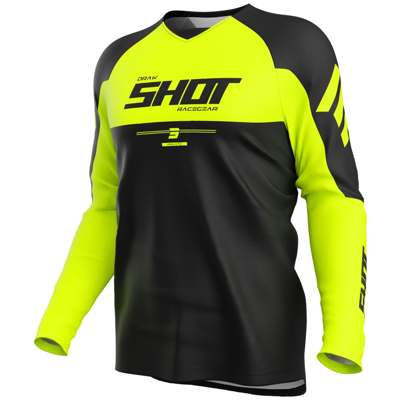 Motocross-Trikot Shot Draw Private fluoreszierendes Gelb