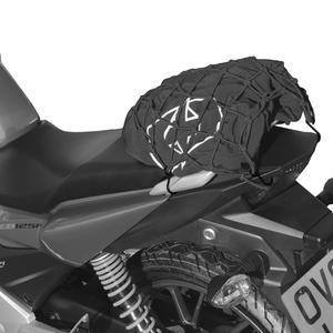 Oxford flexibles Gepäcknetz für Motorräder reflektierend schwarz