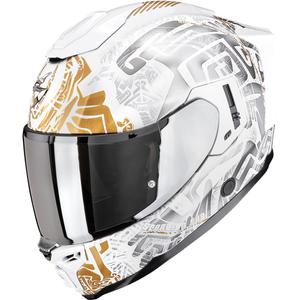 Scorpion EXO-1500 Air Apus Integralhelm Motorrad perlweiß-grau-gold