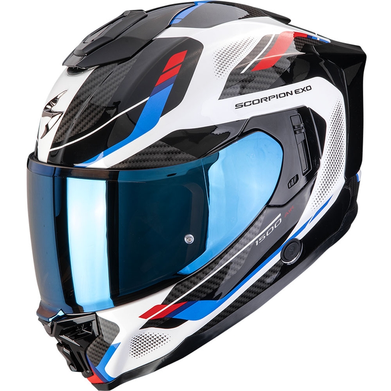 Scorpion EXO-1500 Air Sleek Motorrad Integralhelm weiß-rot-blau