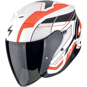 Scorpion EXO-Z1 VUE Motorradhelm mit offenem Gesicht, mattweiß-rot-schwarz