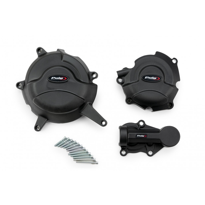 Engine protective covers PUIG schwarz included right, left and alternator caps