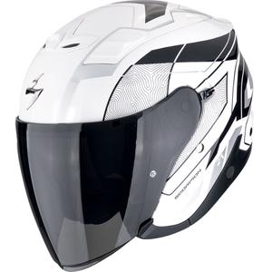 Scorpion EXO-Z1 VUE Motorradhelm mit offenem Gesicht weiß-schwarz-silber