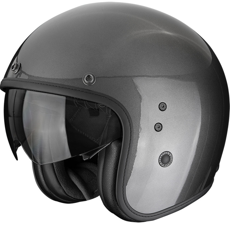 Scorpion Belfast EVO Solid Motorradhelm mit offenem Gesicht, metallic-grau