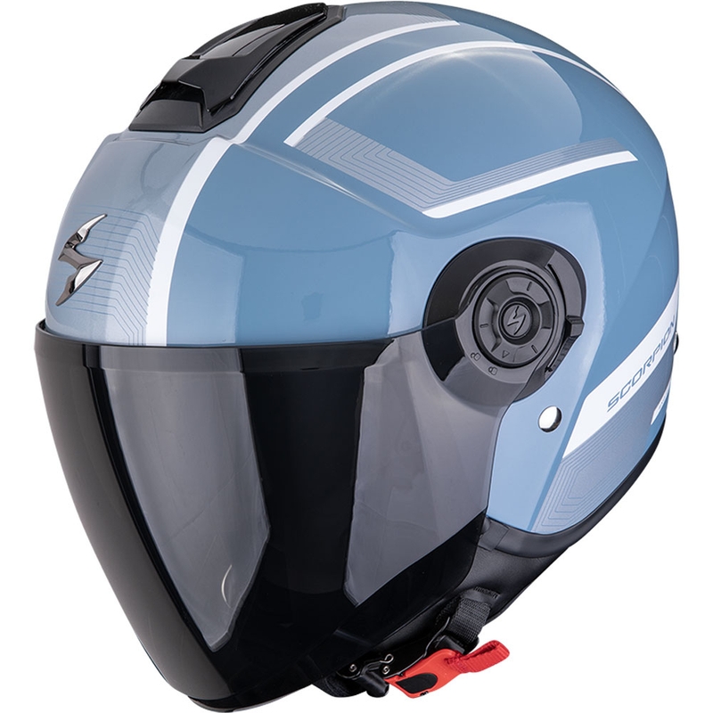 Scorpion EXO-CITY II Cosmos Motorrad-Jethelm blau-silber