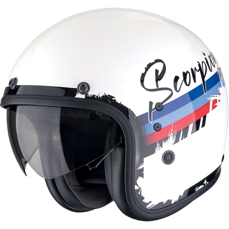 Offener Motorradhelm Scorpion Belfast Evo ADONIS weiß-rot-blau