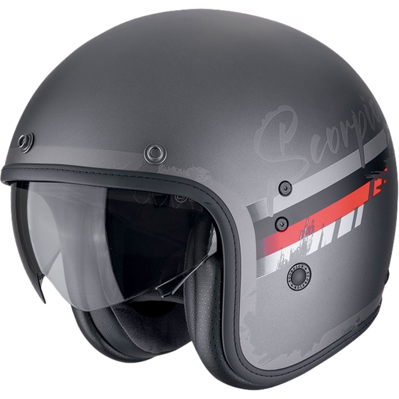 Offener Motorradhelm Scorpion Belfast Evo ADONIS mattsilber-schwarz