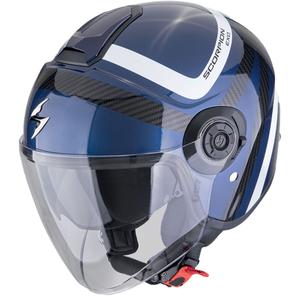 Offener Helm Scorpion EXO-CITY II RIVA blau-schwarz