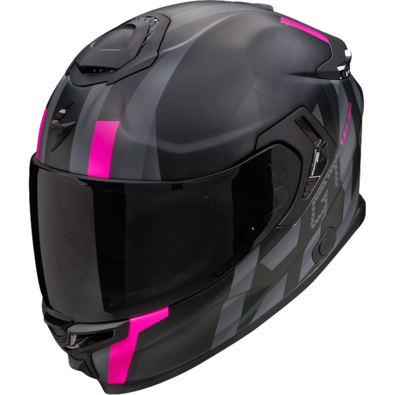 Integrierter Motorradhelm Scorpion EXO-GT SP AIR TOURADVEN schwarz-rosa Ausverkauf