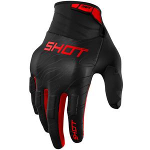 Shot Drift Onyx rote Motocross-Handschuhe