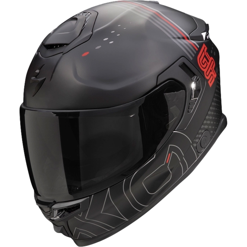 Integrierter Motorradhelm Scorpion EXO-GT SP AIR TECHLANE schwarz-grau-rot Ausverkauf